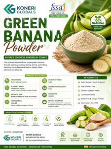 Poudre de banane verte 100% pure et brute, ingrédient alimentaire de qualité supérieure pour les collations saines, les mélanges protéinés, les aliments pour bébés, les préparations instantanées - Product Image 2