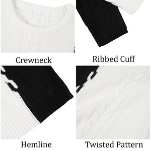 Men's Solid Breathable Knitted <b>Pullover</b> <b>Sweater</b> Round Neck Cable Long Sleeve 12GG Winter Top - Product Image 5