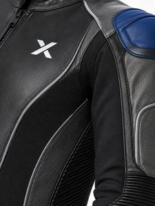 Combinaison de moto en cuir Stretch-Zone |   Noir Bleu |   Fabricant OEM ODM |   Qualité de conception haut de gamme | Vêtements de course - Product Image 4