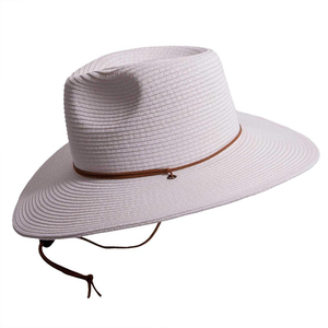 Sombrero de Paja Natural Hecho a Mano de Estilo Nuevo y Lujoso para Hombre y Mujer, Sombrero de Sol de Verano Clásico Panamá con Ala Plana y Cinta Negra - Product Image 2