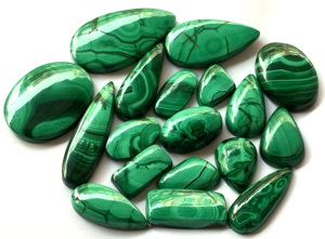 MAHNAJGEMS Wholesale Malachite Loose Gemstone Plain Smooth Cabochon Mix Shape Lot for Making Jewelry flat back stone malachite - Product Image 6