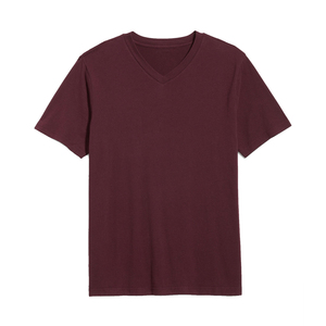 Camisetas de Verano Casuales de Manga Corta con Cuello en V para Hombre, Corte Ajustado, Ligeras, Transpirables, de Algodón Suave - Product Image 1