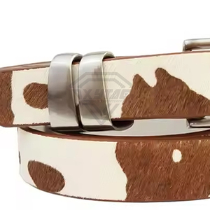 Cinturón de Cuero con Pelo de Vaca Personalizado para Mujer, Cinturón de Cuero Genuino, Accesorio de Moda, Fabricante, Venta al Por Mayor - Product Image 6