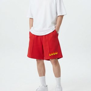 OEM Custom Logo Men's Red Baggy Bermuda Sports <b>Sweats</b> <b>Short</b> <b>Pants</b> High Quality Heavyweight 100% Cotton Running <b>Shorts</b> for Men - Product Image 4