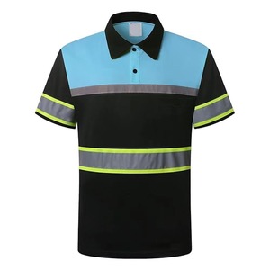 2026 OEM |   Haute visibilité |   Chemise de sécurité réfléchissante noire à manches courtes |   T-shirt de travail Polo de sécurité routière pas cher - Product Image 4