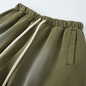 Pantalones cortos de algodón de color liso para hombre con cordón en la cintura y bolsillos, estilo casual, transpirables, de tiro medio - Product Image 4