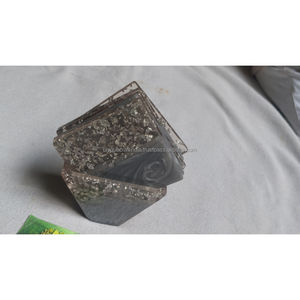 Dessous de verre ronds en résine avec flocons d'argent et support Tapis de boisson époxy faits à la main pour table à manger Home Bar Vente en gros en vrac - Product Image 6