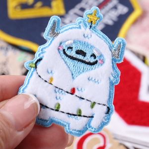 Cute Snowman Embroidered <b>Patch</b> Iron On Fabric Badge for Baseball Cap Hat <b>Backpack</b> Jacket DIY Winter Fashion Wholesale Factory - Product Image 1