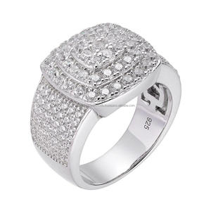Anillo de Lujo de Plata 925 con Diamantes Cultivados en Laboratorio y Diseño Brillante con Múltiples Piedras para Joyería Nupcial, Venta al por Mayor y Minorista - Product Image 1