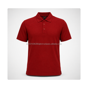 Camiseta de Manga Corta Tipo Polo Color Granate de Primera Calidad, Uniforme Escolar para Niños, 100% Poliéster y Algodón - Product Image 1