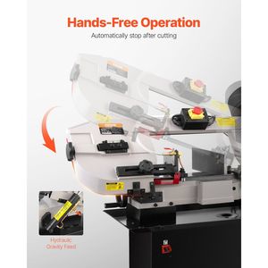 Scie à ruban horizontale pour métal, moteur 1,1 kW, capacité de coupe rectangulaire 7 x 12, 110/220V, machine à scier verticale - Product Image 6