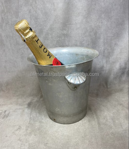 Vintage personalizable para champán Cubo Enfriador de vino Durable Aluminio Metal Interior Fiestas al aire libre Tinas decorativas para bebidas - Product Image 2