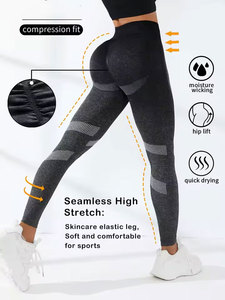 Women's <b>Seamless</b> <b>Leggings</b> Tummy Control Gym Sports Yoga Pant with 4 Way Stretch Proof & Tummy Control Activewear - Product Image 1