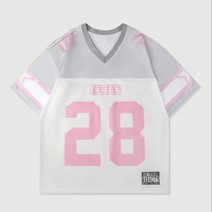 Camisetas de Fútbol Retro Personalizadas de Alta Calidad con Bordado Frontal, Cuello en V, Corte Regular, Transpirables, de Malla, para Hombre - Product Image 1