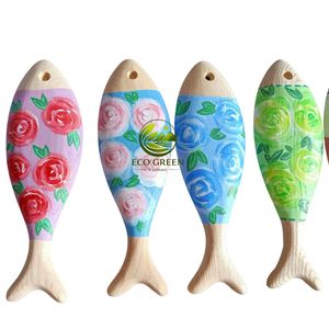 Decoración de Pared de Madera de Fresno Natural con Forma de Pez, 15 cm, Manualidades de Madera Estilo Japonés, Adorno Pintado a Mano para Decoración del Hogar - Product Image 6