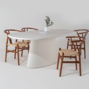 Table à manger en micro-béton Vandana Aureo Hexa avec un design minimaliste moderne - Product Image 6