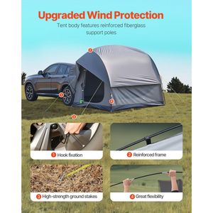 Tenda SUV 8FT per Campeggio, Design a Doppio Strato, Impermeabile PU2000mm, Spaziosa Capacità 5-8 Persone, Tenda per Campeggio SUV - Product Image 4