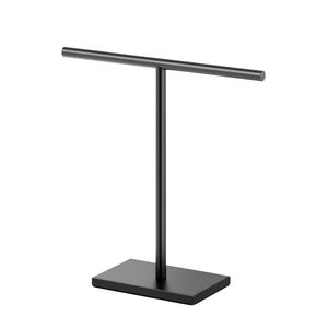 Porte-serviettes double couche en acier noir minimaliste avec 2 barres, sur pied, pour salle de bain, fait main, en promotion - Product Image 4