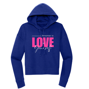 Sweat à capuche court en molleton bleu, mélange de coton doux, manches longues, pull décontracté et tendance pour femme, idéal au quotidien - Product Image 1