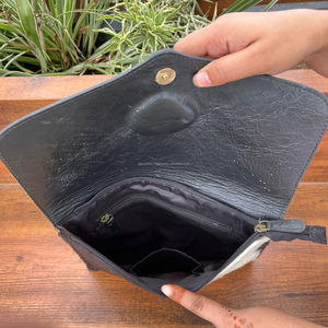 Famous Brand Elegant Fashion Tooled Genuine Leather Envelope Design Handbag Hair-On Leather Turquoise Stone Women's Shoulder <b>Bag</b> - Product Image 5