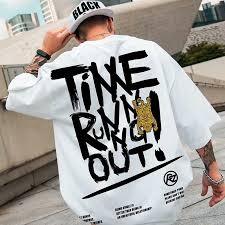 เสื้อยืดฮิปฮอปผู้ชายไซส์ใหญ่ พิมพ์ลายโลโก้พัฟนูน ผ้าคอตตอนผสมเนื้อหนา แฟชั่นไฮสตรีท เสื้อผ้าพรีเมียม - Product Image 2