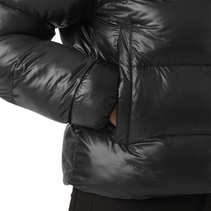 Women's Shiny Short Winter Down <b>Jacket</b> Fashion Hooded <b>Cropped</b> <b>Puffer</b> <b>Jacket</b> Warm Thicken Padded Coats with Pocket - Product Image 6