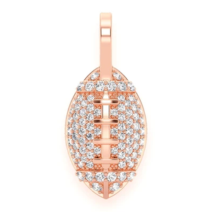 Collar con Colgante de Fútbol Americano con Incrustaciones de Diamantes, Acabado en Oro Blanco, Moissanita VVS, Estilo Deportivo, Hip Hop, Joyería de Lujo para Hombre - Product Image 1