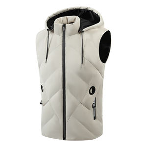 Chaleco Acolchado de Invierno para Hombre con Logotipo Personalizado, Ropa Exterior Informal, Cálido, con Capucha y Sin Mangas - Product Image 6