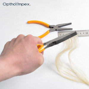 Pince à extensions capillaires professionnelle de haute qualité en acier inoxydable, personnalisable, outils de coiffure pour salon, extensions à perles et bandes adhésives - Product Image 5