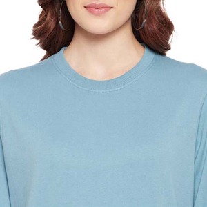 Sweat-shirts pour femmes de qualité supérieure à prix abordable, nouvelle collection, motif uni, col rond, sweat-shirts en coton d'hiver - Product Image 5