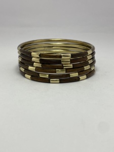 Bulk Mixed Resin & Brass Studded Bangles Set | Handmade Stacking <b>Bracelets</b> Wholesale | Custom Ethnic <b>Beaded</b> <b>Bracelets</b> India - Product Image 5
