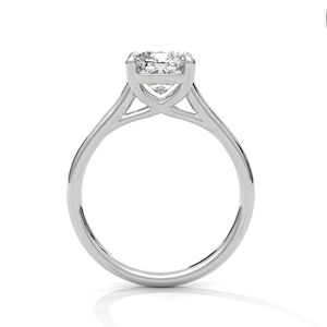 Bague de fiançailles en or blanc 14 carats avec diamant de laboratoire taille coussin et certificat GRA, solitaire pour femme, vente en gros - Product Image 3
