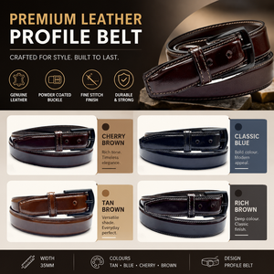 Ceinture en cuir véritable pour homme, marron uni, boucle ardillon, formelle et décontractée, largeur 35 mm, durable, moulage monobloc - Product Image 6