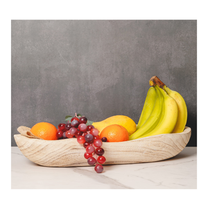 Cuenco rústico de madera para frutas, para utensilios de cocina y restaurantes, hecho a mano, color madera natural blanca - Product Image 1