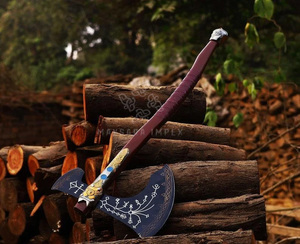 Hacha Leviatán de God of War, la más vendida, hecha a mano, con grabado en relieve, tamaño personalizable, de acero inoxidable, con púas. - Product Image 5