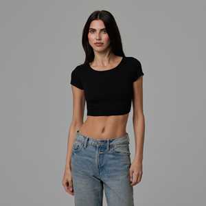 Camiseta Corta de Algodón Elástico para Mujer con Logotipo Personalizado, Corte Ajustado, Manga Corta, Estilo Y2K, Ropa Urbana de Verano, Fabricante Pak - Product Image 6