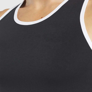 Men's Casual Custom Gym Tank Top Scoop Neck Muscle Tee Contrast Trim Eco-Friendly Breathable Knitted Quick Dry Workout - Product Image 5