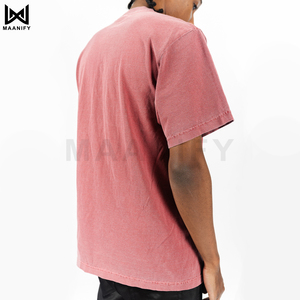 เสื้อยืดคอตตอนหนาน้ำหนักมากสไตล์วินเทจสำหรับผู้ชาย ย้อมสีแบบ Garment Dyed ทรงโอเวอร์ไซส์ สตรีทแวร์ เสื้อยืดเปล่าๆ แฟชั่นลำลอง - Product Image 3