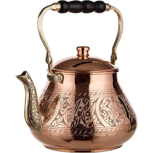 Bouilloire à thé en acier inoxydable martelé argenté avec couvercle et poignée noire, design moderne pour la cuisine, théière artisanale en promotion - Product Image 3