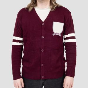 Custom College University 100% Cotton V-neck <b>Cardigan</b> <b>Sweater</b> Long Sleeve Knit Rib Pullover Button Decoration USA Style Greek - Product Image 1