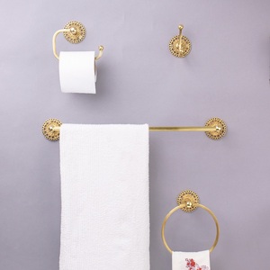 Porte-rouleau de papier toilette en laiton doré, design floral traditionnel, accessoires de salle de bain, modèle BTPH-12, dernière collection - Product Image 3