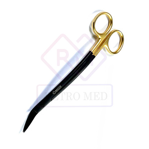 Ciseaux chirurgicaux dentaires Dean courbés 16,5 cm en carbure de tungstène noir et or réutilisables par MEDICAB INSTRUMENTS - Product Image 3
