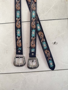 Belles ceintures en cuir taillées à la main de concepteur Ceintures élégantes faites à la main Couleur noire Boho Vintage Ceintures en cuir occidentales élégantes - Product Image 4