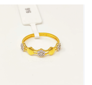 22K Solid Gold Floral <b>CZ</b> <b>Ring</b> 916 Hallmarked Pure Gold Flower Design Band for Women Elegant Wedding Anniversary Jewelry - Product Image 2