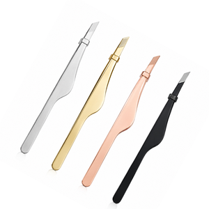 Precision Slant Tip Eyebrow Tweezers Stainless Steel Durable Makeup Tools Modern Design Silver Gold <b>Rose</b> Gold <b>Black</b> - Product Image 1