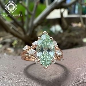 Bague de fiançailles classique pour femme Charm_Jewells en argent plaqué or rose avec moissanite taille coussin et sertissage à griffes - Product Image 1