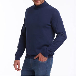 Men <b>Mock</b> T-Shirt <b>Neck</b> Long Sleeve Minimalist Solid Color Business Casual Oversized 100% Cotton Eco-Friendly Breathable <b>Top</b> - Product Image 6