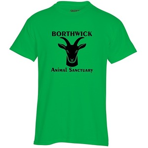 Camiseta de Manga Corta para Hombre, Color Rosa, de Algodón Transpirable, con Logotipo de Cabra del Santuario Animal Borthwick Estampado en la Parte Delantera, Estilo Casual de Verano - Product Image 2