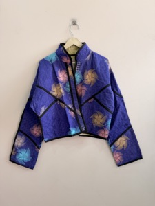 Indian Handmade Vintage Kantha Winter <b>Jacket</b>-Breathable Quilted Patchwork Boho <b>Hippie</b> Coat with Horn Buttons - Product Image 1