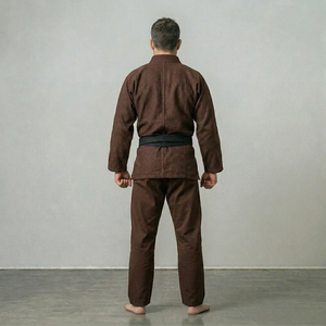 Uniforme de Taekwondo Marron Premium avec Ceinture Noire, Logo Personnalisé, Tenue d'Entraînement Durable, Vêtements de Sport Professionnels pour Arts Martiaux - Product Image 5